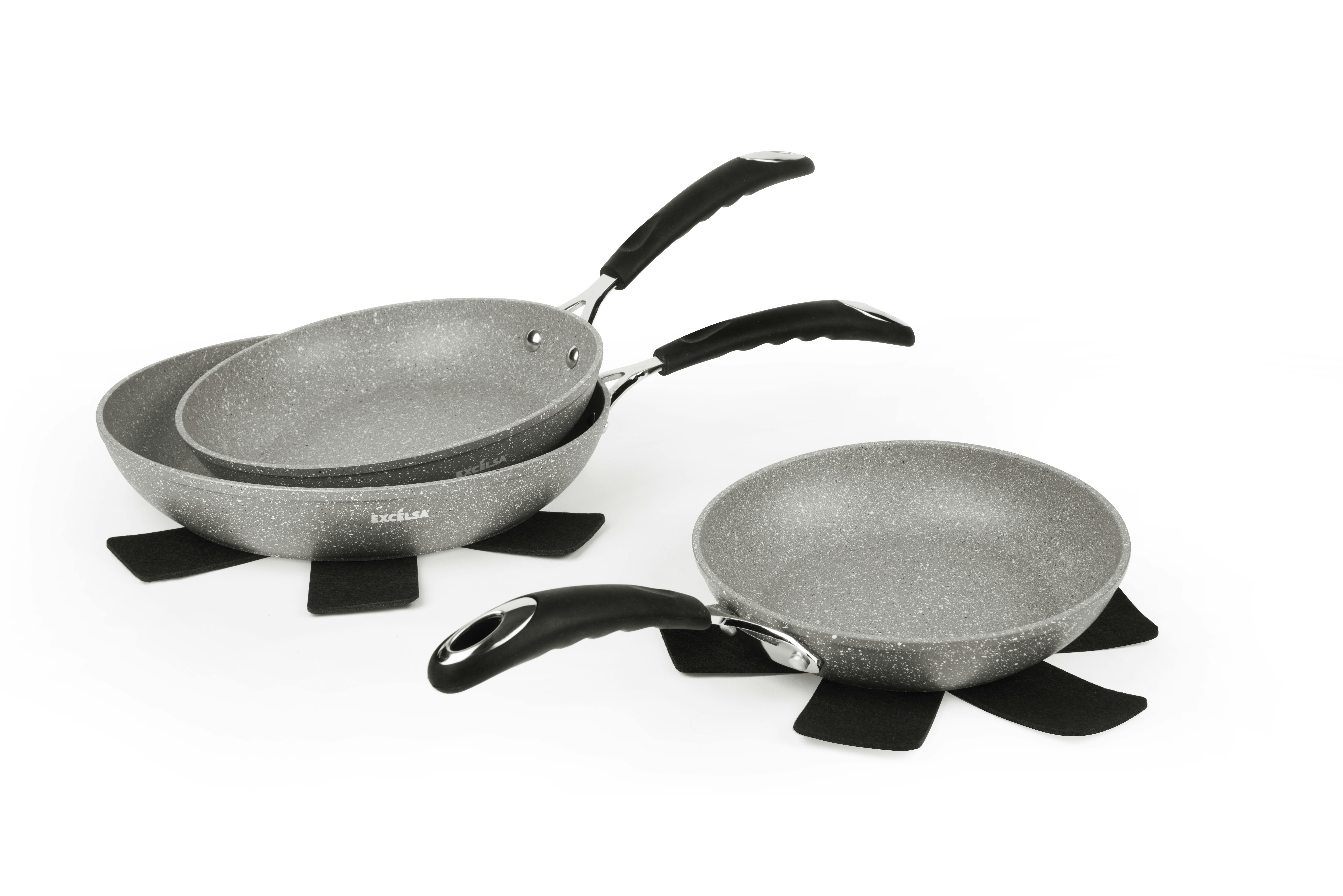 Excelsa set 3 padelle Forn-Ok alluminio grigio