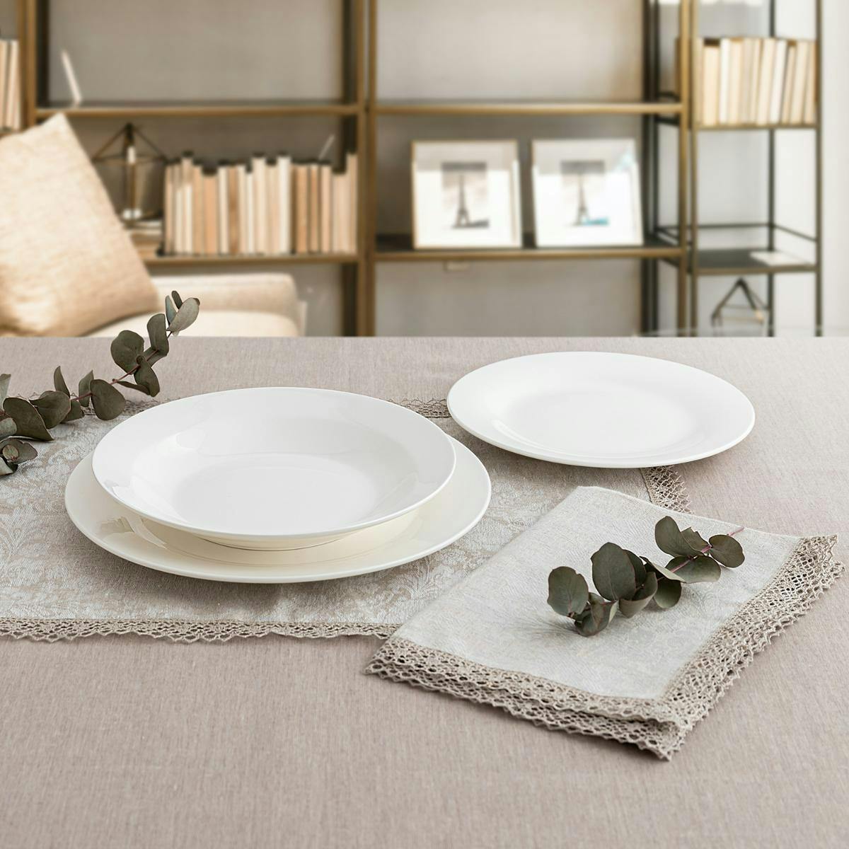 Bidasoa Lis Vajilla Porcelana 18 Piezas-6 Personas Makro