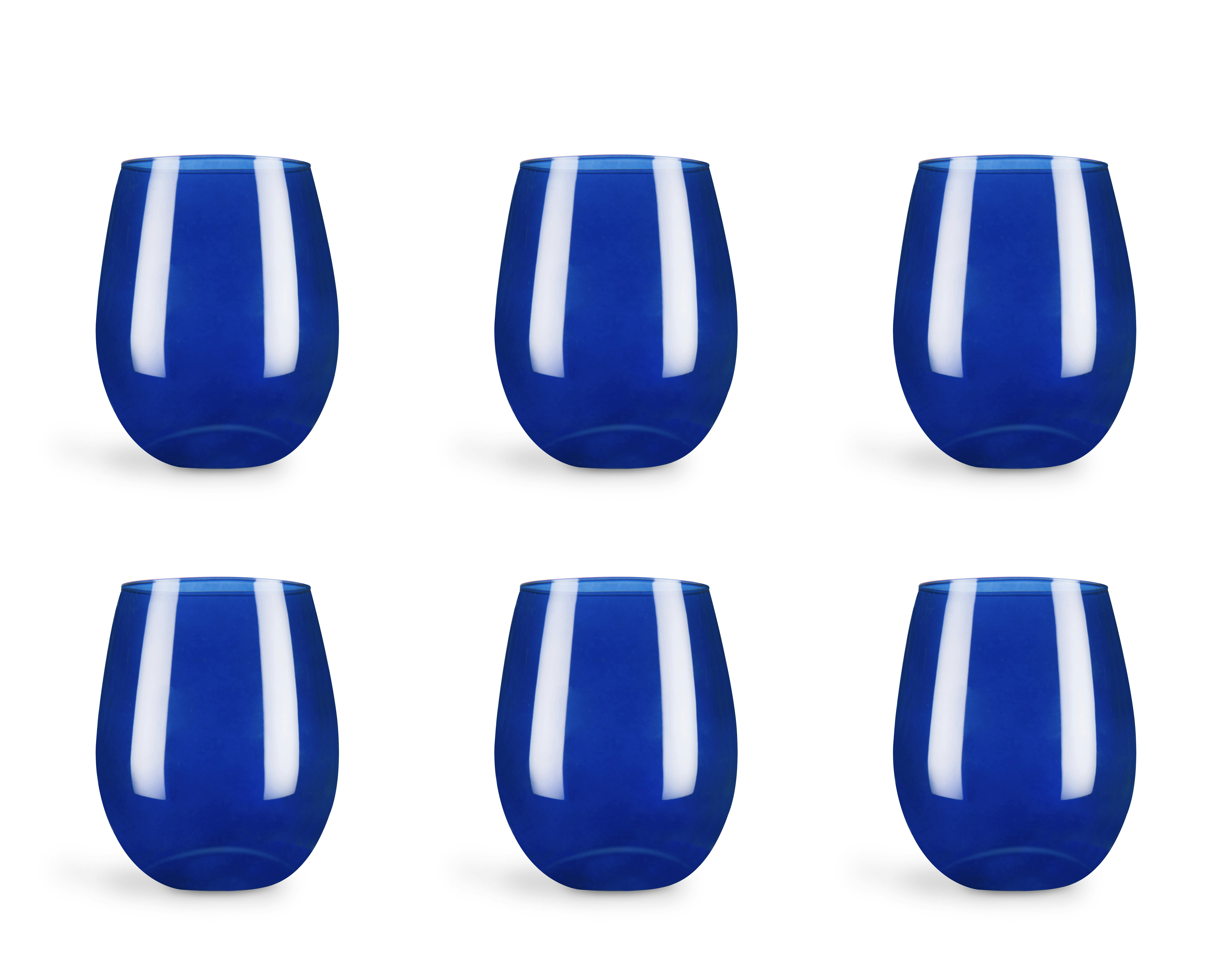 Excelsa set 6 bicchieri Cobalto vetro 8,5x8,5x10 cm blu