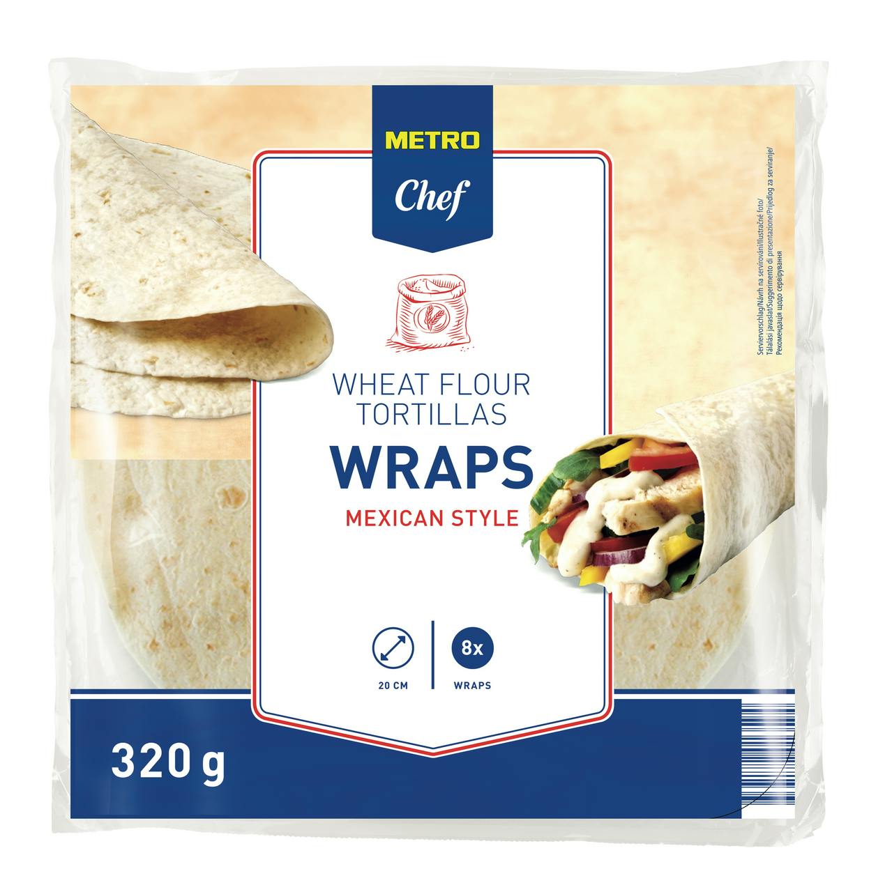 METRO Chef Weizen Wraps Mexican Style 8 x 20 cm (320 g) METRO