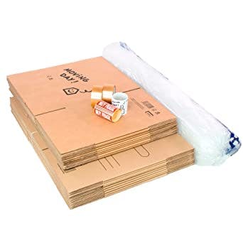 Pack 10 Cajas Carton Almacenaje Mudanza con Asas Extafuertes