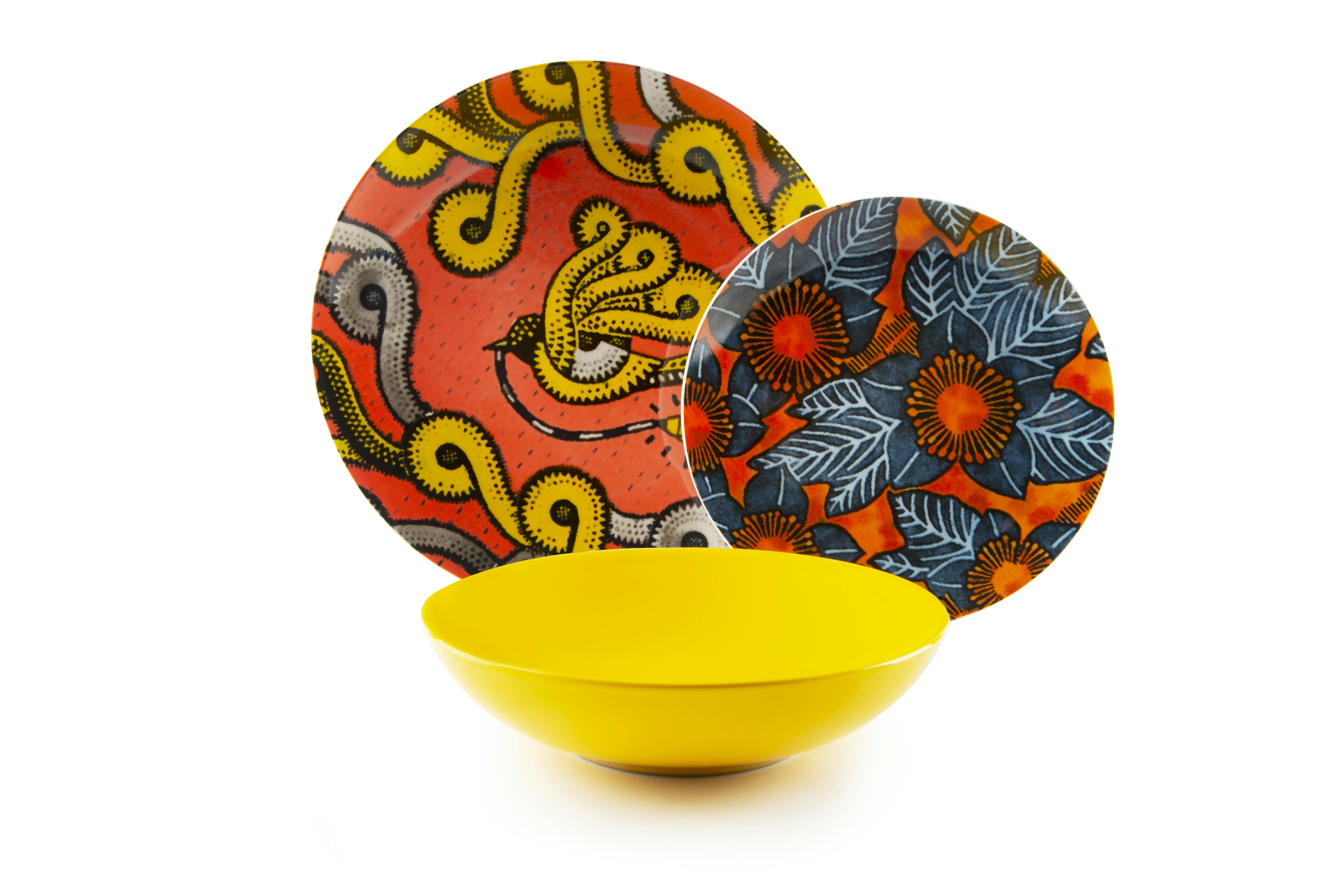 Excelsa servizio piatti 18 pezzi Ghana porcellana multicolor