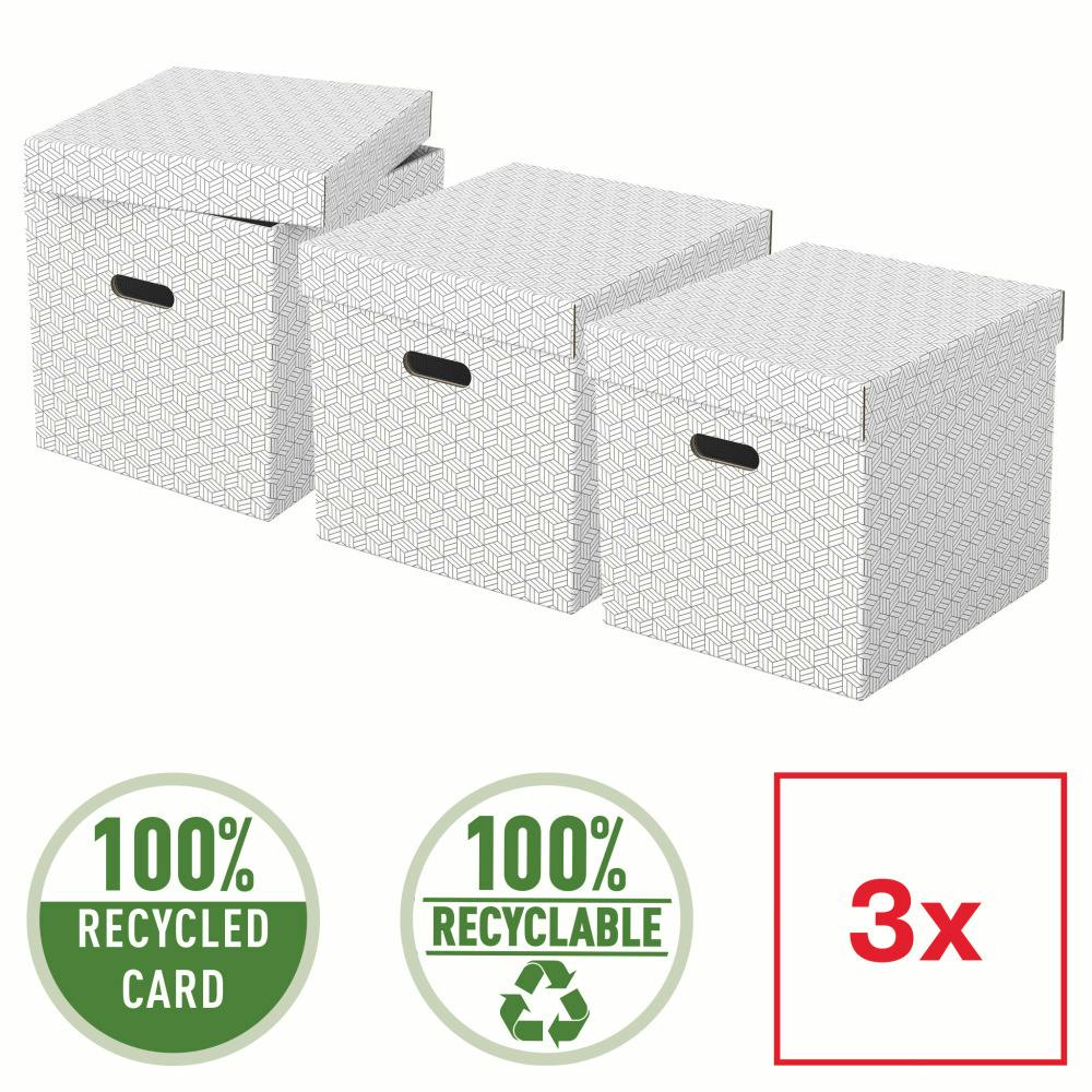 Pack de 3 Cajas de Almacenaje Decorativas- Blanco
