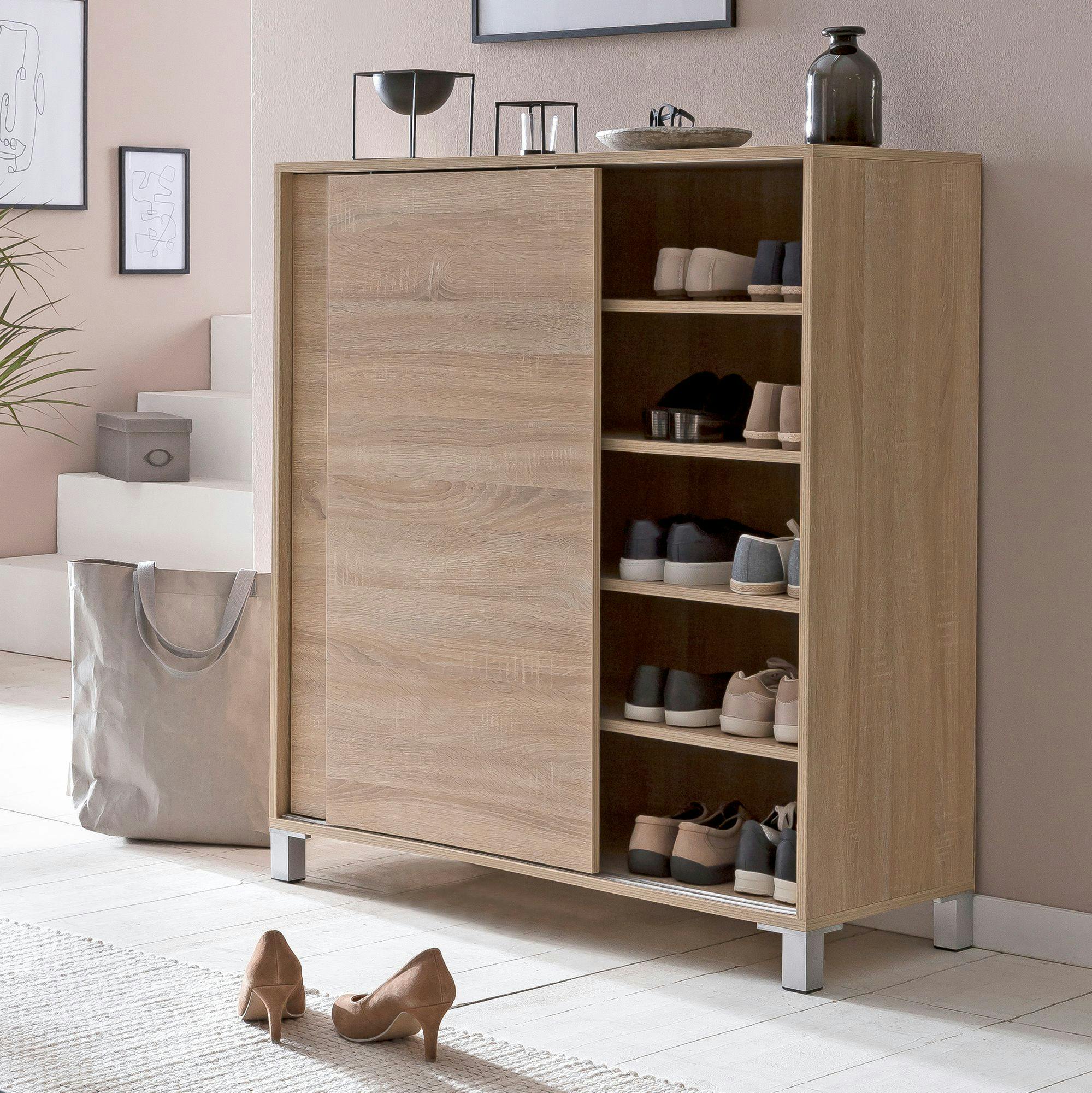 FineBuy Schuhschrank SV51780 Holz 20 Paar Schuhe Schuhregal