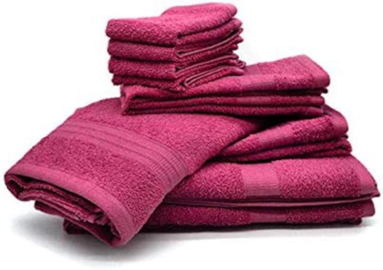 Set 10 PEZZI di asciugamani Bassetti Porpora 100% Cotone di alta qualità