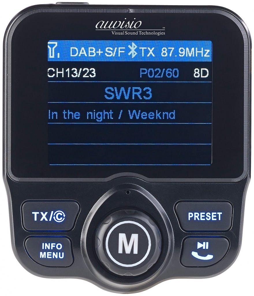 auvisio FMX-680.dab DAB+ Auto DAB-Empfänger, FM-Transmitter, Bluetooth,  Freisprecheinrichtung, MP3, Kfz