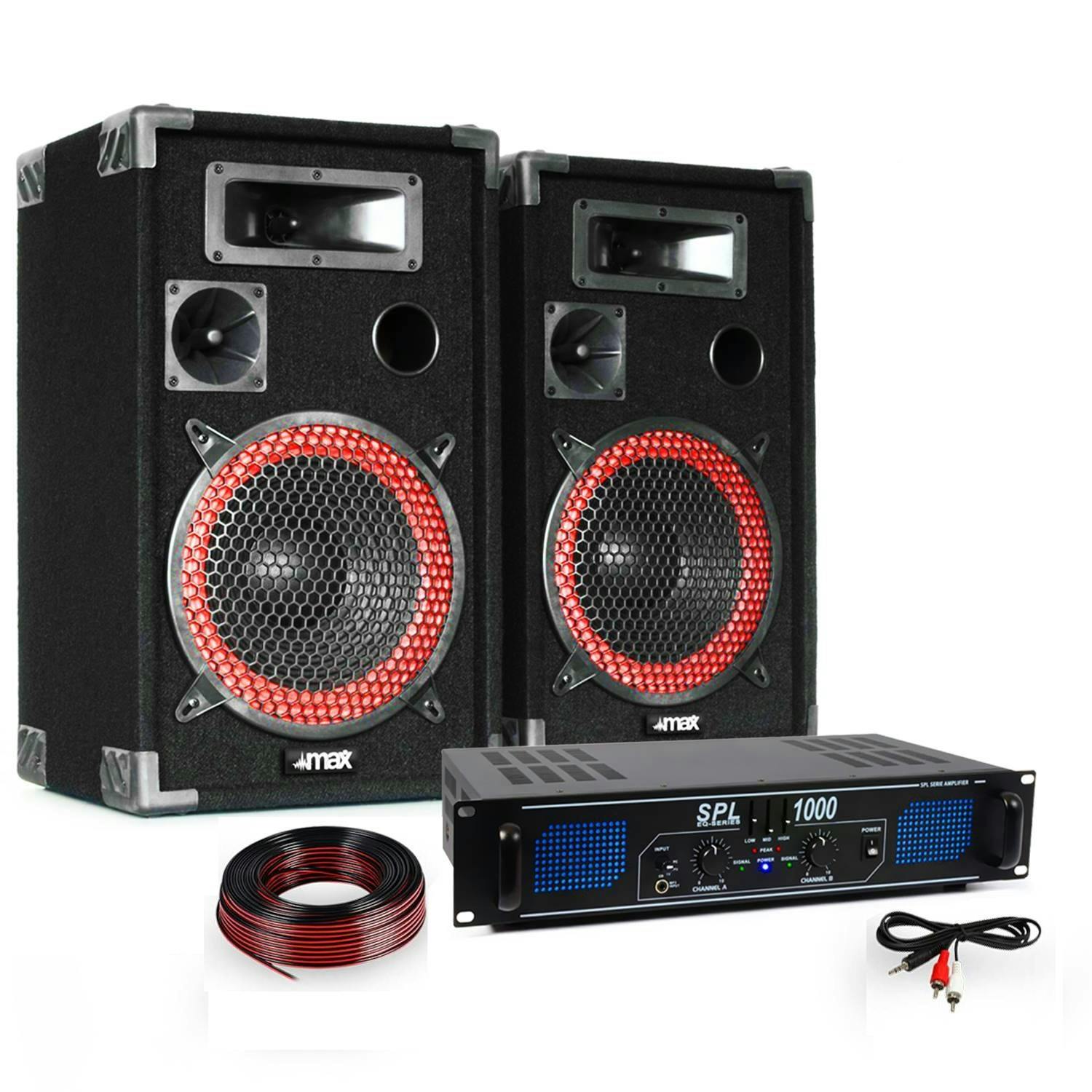 PACK SONO DJ AMPLI 2960W + 2 ENCEINTES 1000W + MIXAGE - Pack sono