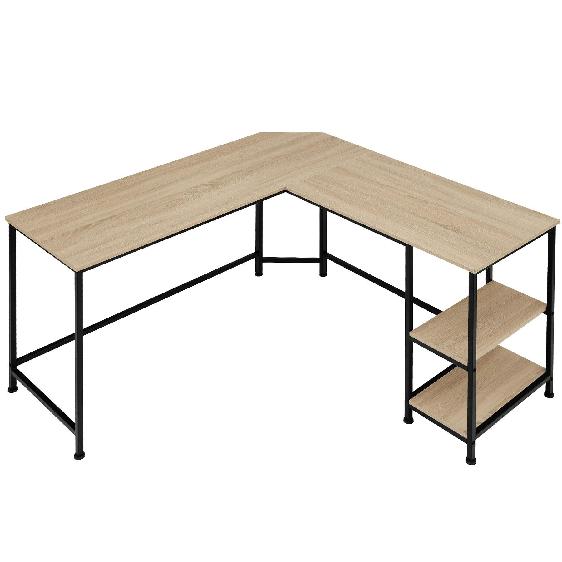 Tectake Table de bureau Flint - Bois clair industriel, Chêne Sonoma, 140 cm