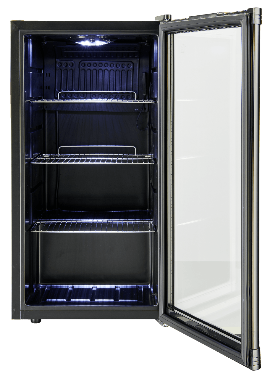 Arctic Van storm Koor METRO Professional Mini drankkoelkast GPC1088 met glazen deur, metaal/glas,  49 x 43 x 83 cm, 88 L, statische koeling, zwart | MAKRO Webshop