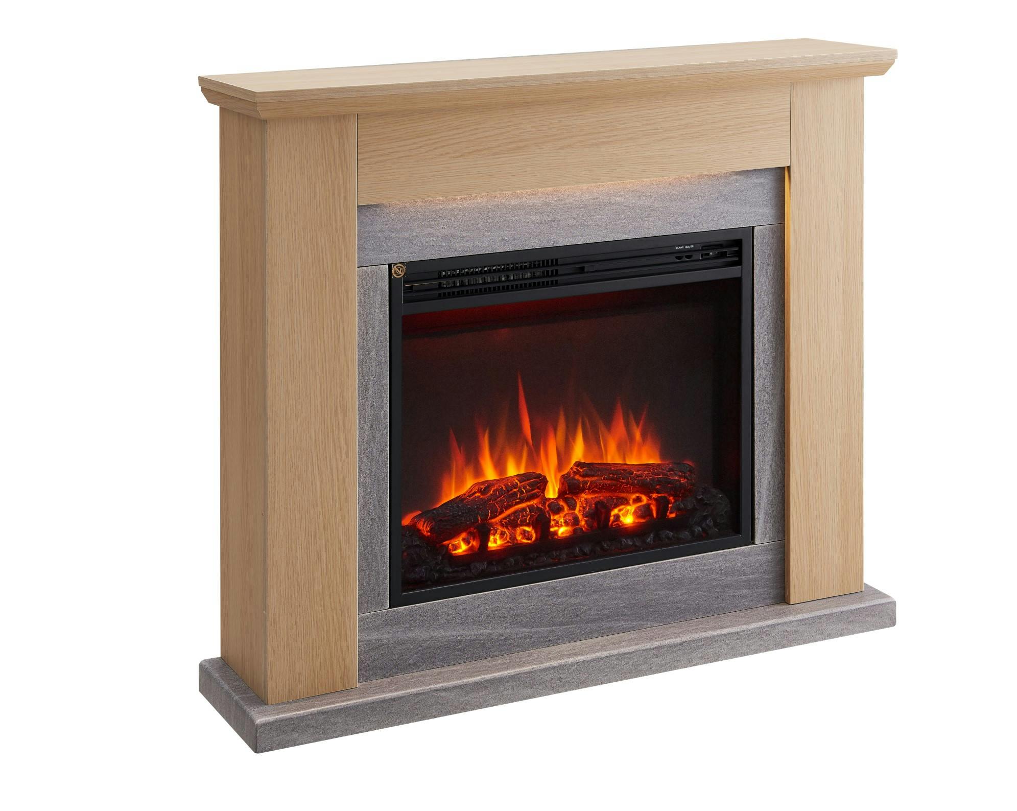 CrownFlame Elektrokamin Hektor - Elektrischer Kamin Mit Heizung, LED