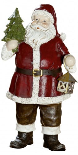 Dekojohnson - Weihnachtsmann Deko-Figur Antik Rot Braun Weiss 24cm Groß ...