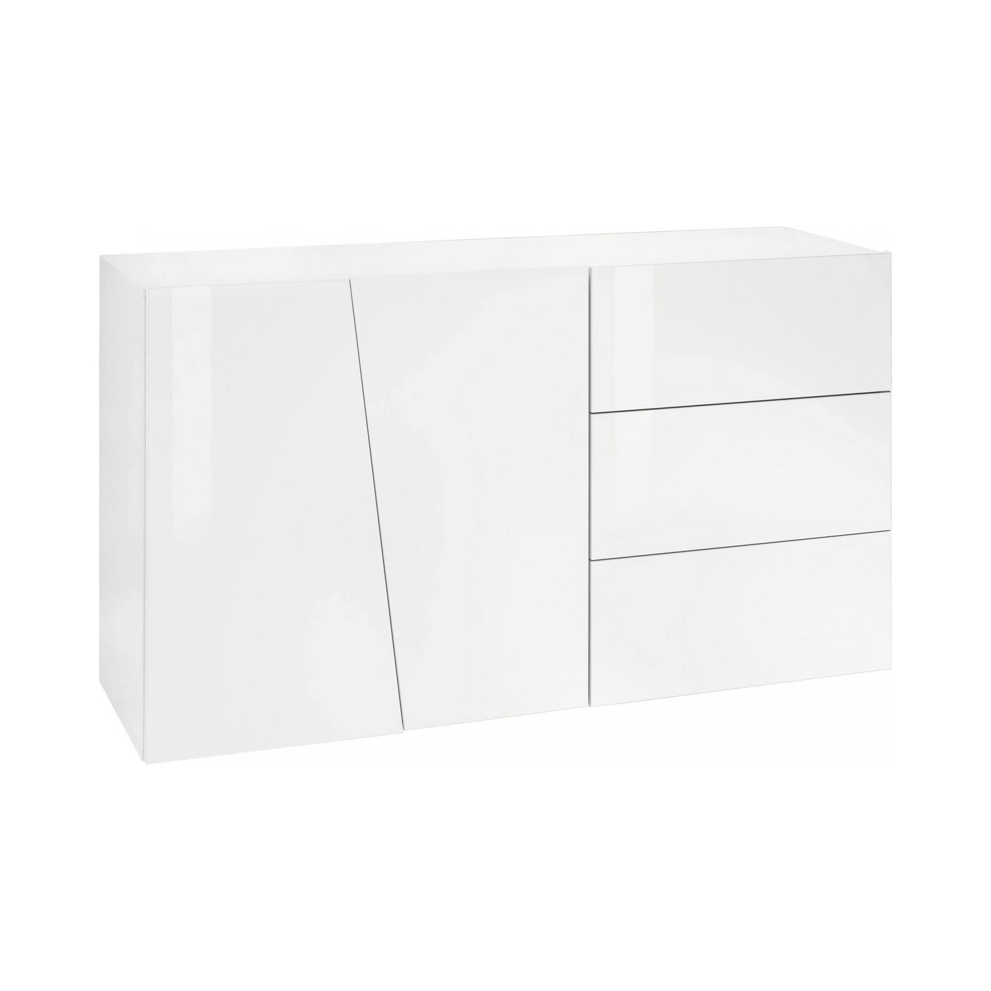 Dmora Credenza Italo, Madia da cucina a 2 ante e 3 cassetti, Buffet da  soggiorno, 100% Made in Italy, cm 141x43h86, Bianco lucido