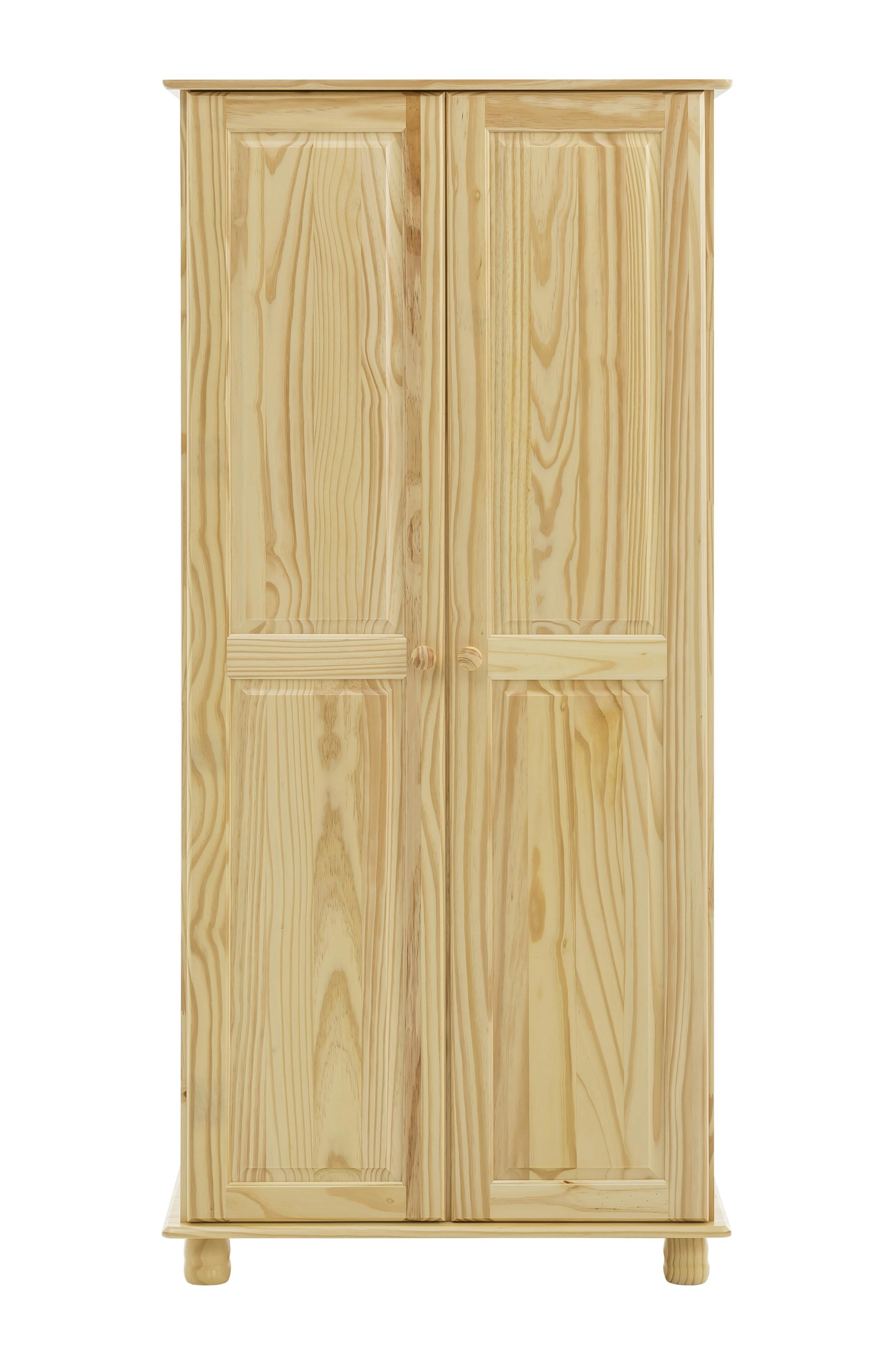 SIT Möbel Kleiderschrank mit 2 Türen | Kiefer-Holz massiv | B 82 x T 52 x H  170 cm | natur | 19000-68 | Serie SCHRANK | METRO Marktplatz