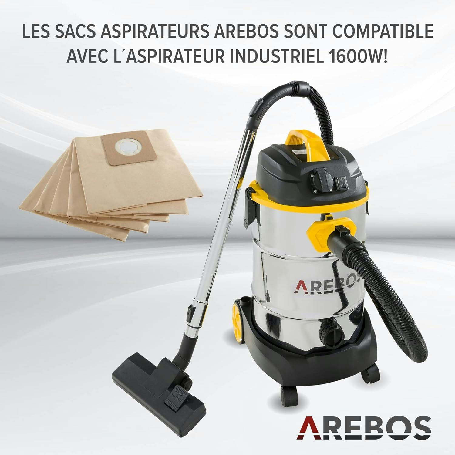 Lot de 5 Sacs d aspirateur pour aspirateur Industriel 1600 W