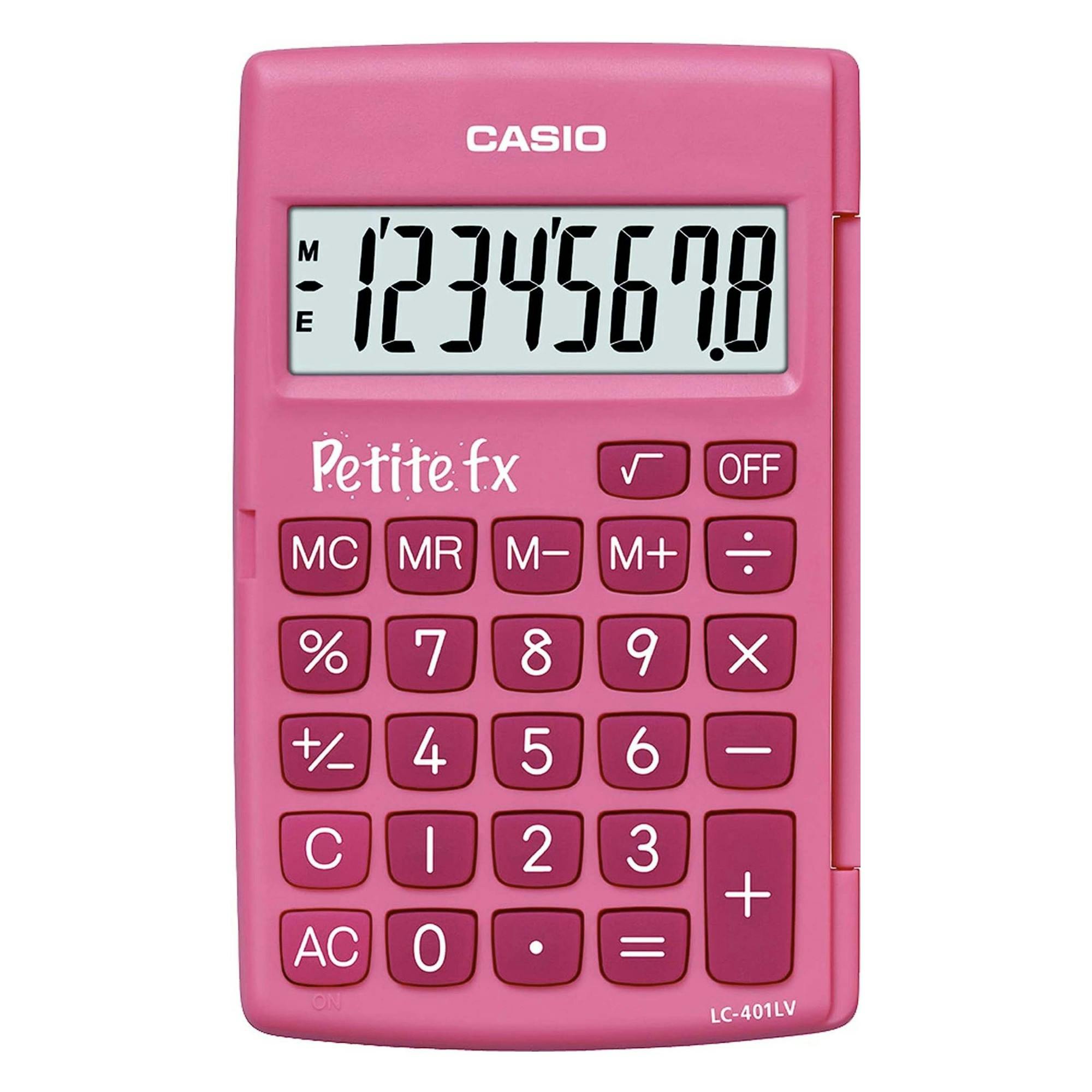 Calcolatrice Casio Rosa Con Display Ad 8 Cifre Portatile Tascabile