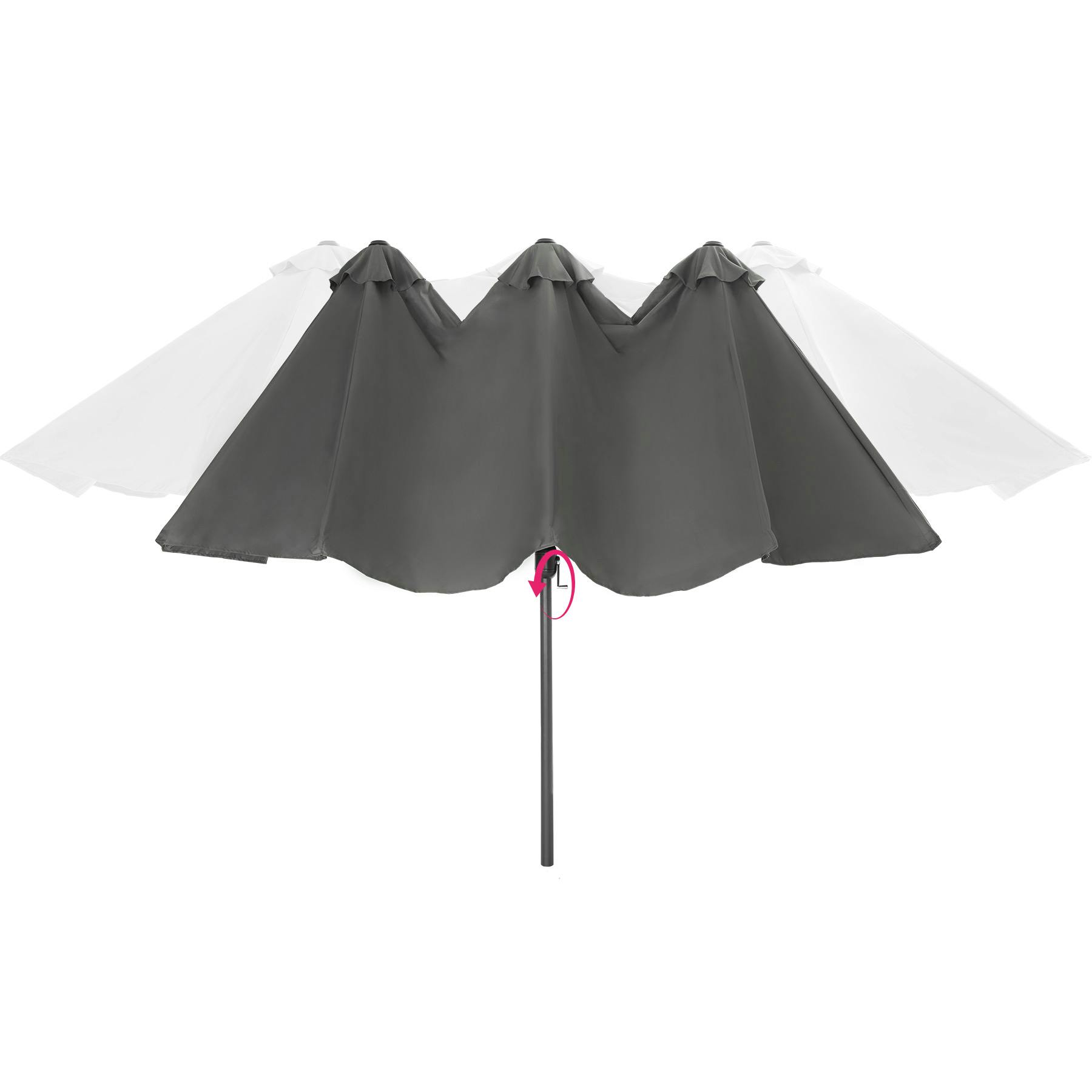 TecTake 3,5m Sombrilla parasol de aluminio para terraza jardín protección solar UV burdeos 