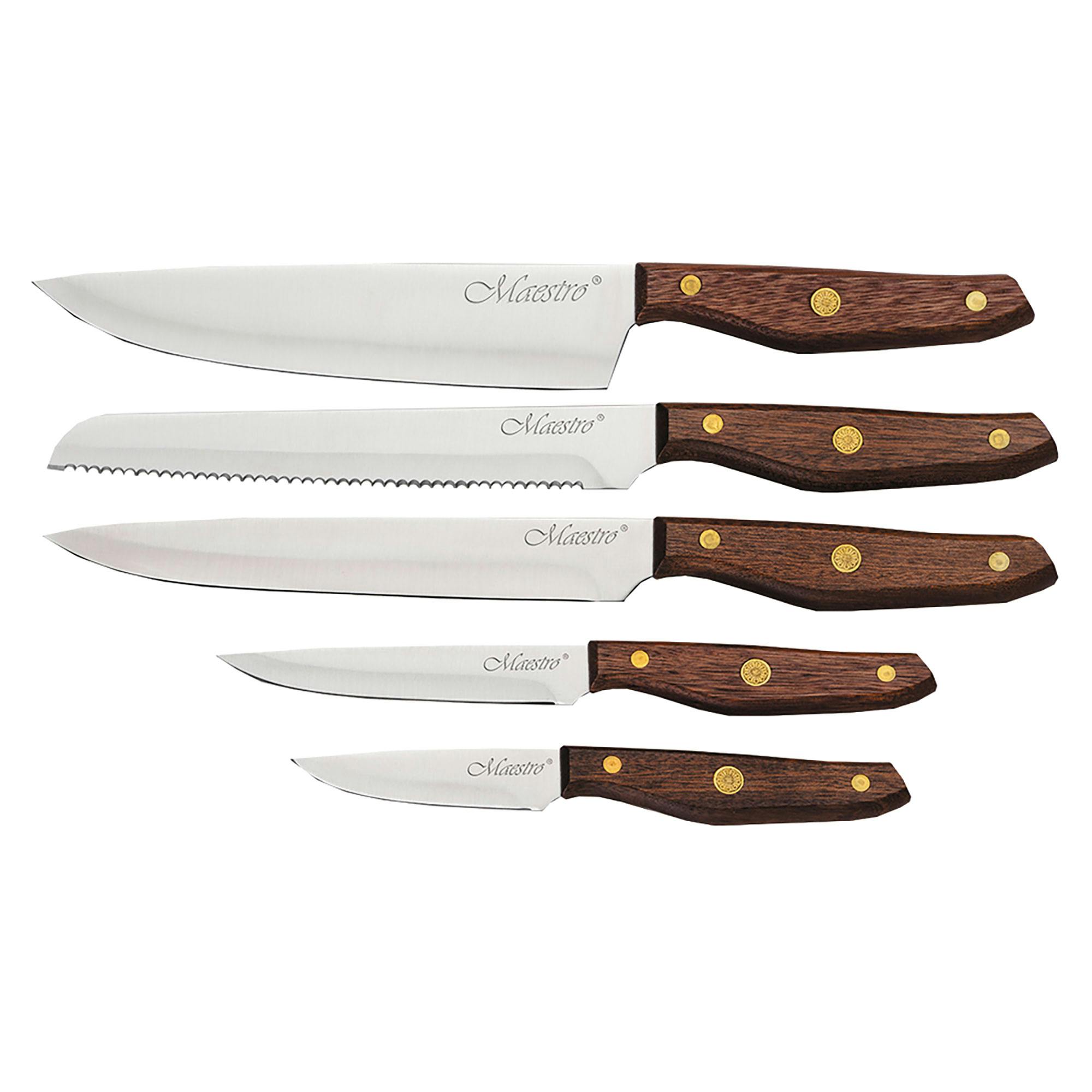 Bergner by Vissani set coltelli da cucina in acciaio con ceppo a ventaglio  in acrilico 8pz