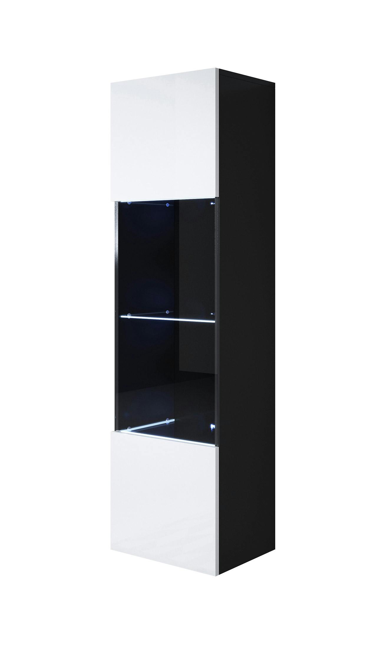 Color Negro 40x165cm muebles bonitos Vitrina Luke V6 