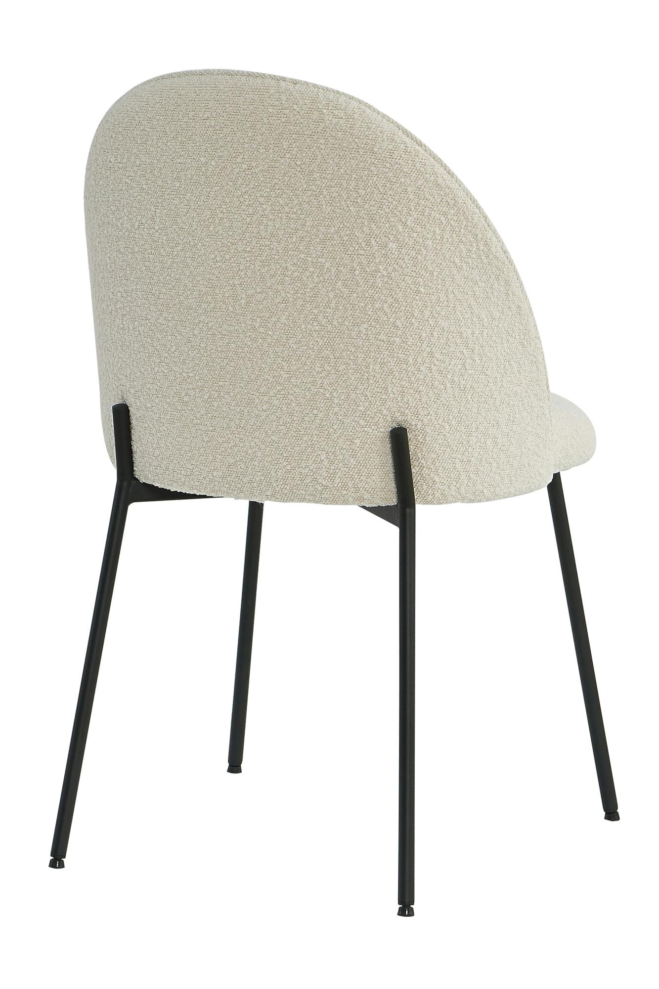 SIT Möbel Marktplatz | Chair gepolstert |Serie SIT&CHAIRS |02412-03 | Metall Tom Beine Pad B57xT54xH52cm 2er-Set beige| Tailor METRO | Stuhl | schwarz T-Bouclé