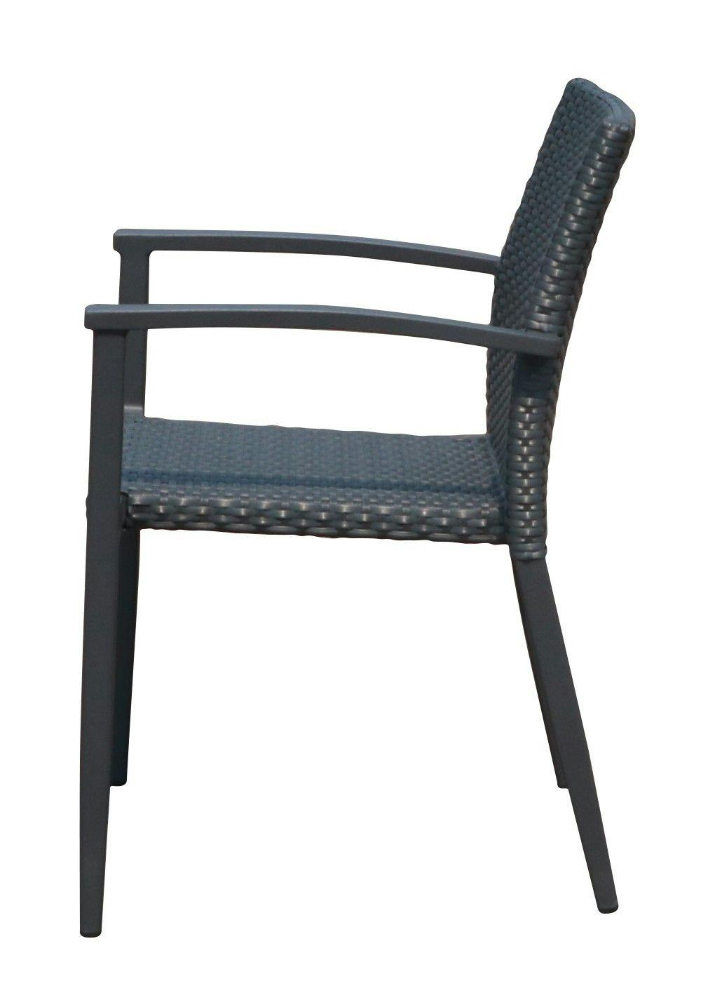 METRO Professional terrasstoel, aluminium/PE-rotan, 56 x 58,5 x cm, stapelbaar, zwart/ MAKRO Webshop