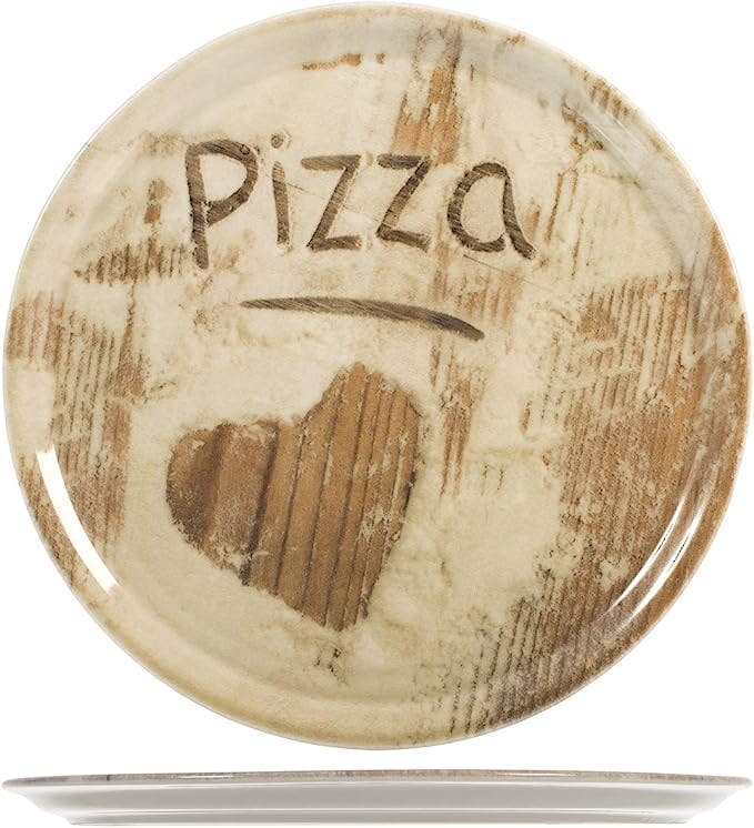 Saturnia Confezione 6 Piatti Pizza Heart Porcellana, Decorata, Cm 33