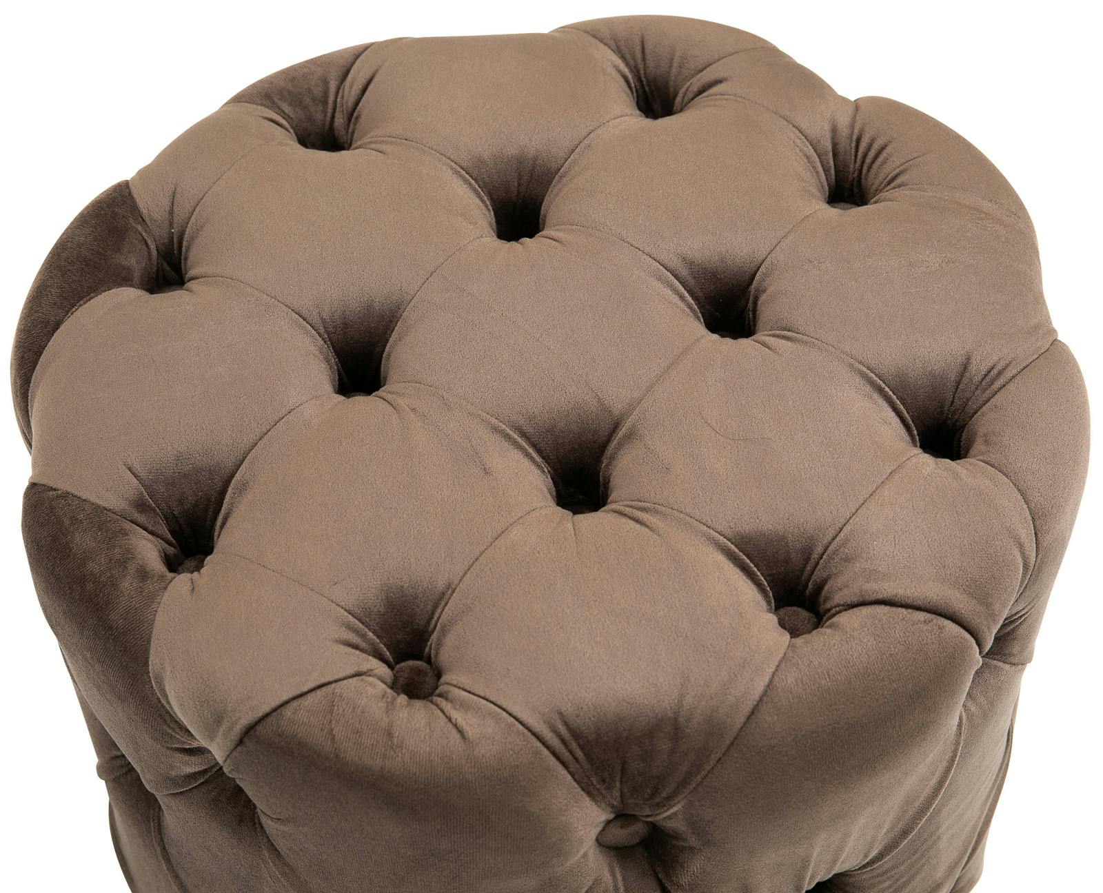 Pouf Drancy in velluto trapuntato marrone