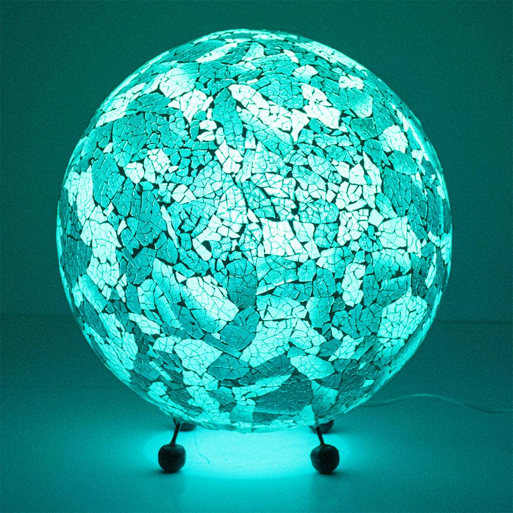 LED Tisch Lampe Mosaik Design Kugel Strahler Muschel Flur Beistell Leuchte 37 cm 