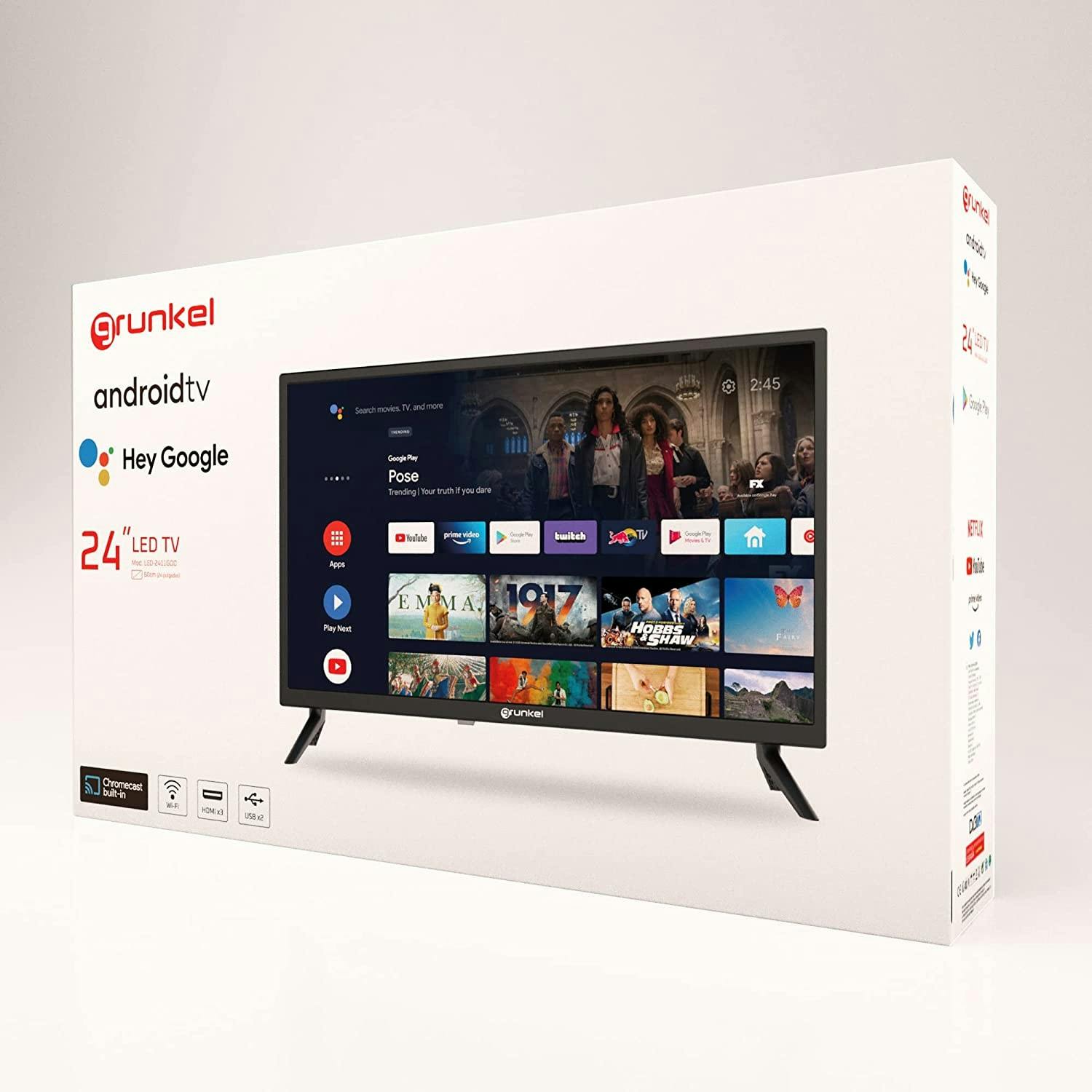 Grunkel - Televisor 24 Pulgadas Smart TV LED-2411GOOBLANCO