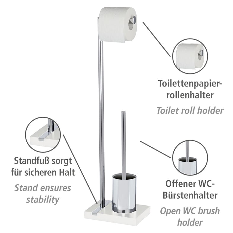 WENKO Stand WC-Garnitur Noble White | METRO Marktplatz | Toilettenbürstenhalter