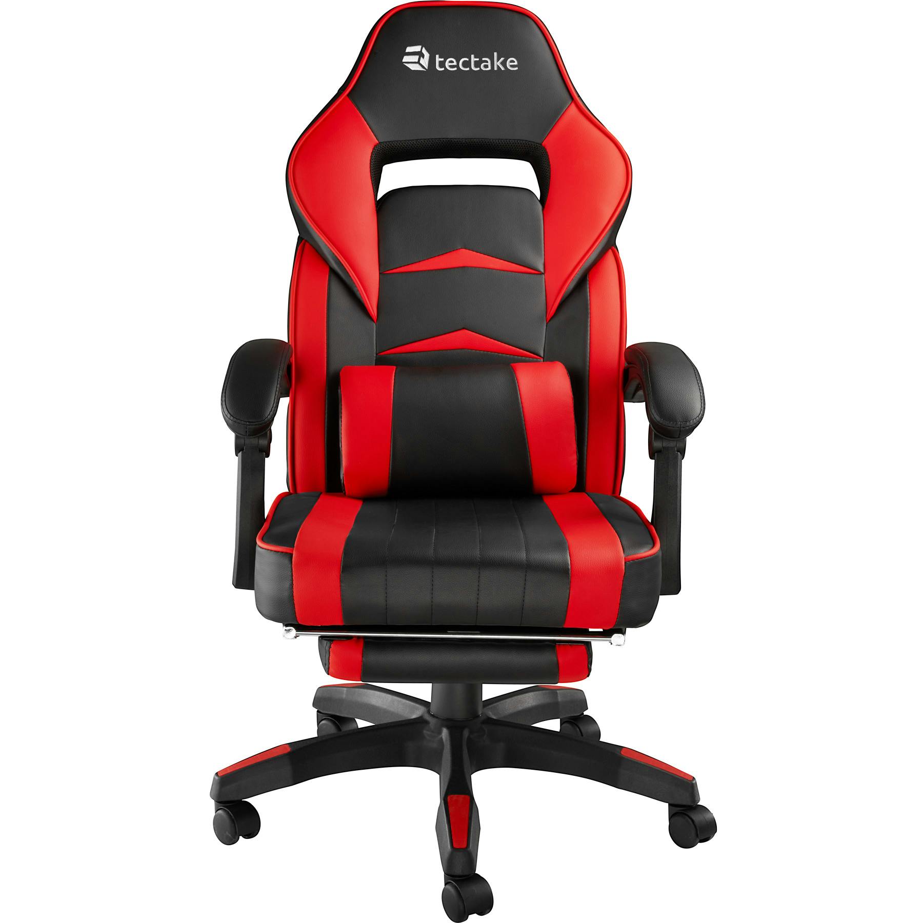 tectake bureaustoel Comodo met voetsteun - zwart / rood - 404742 | Webshop