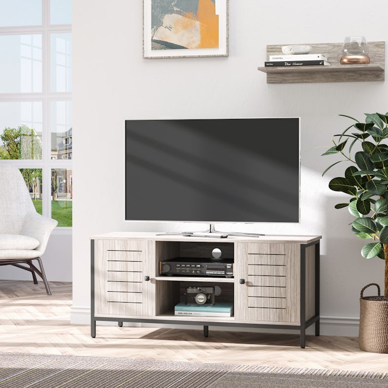 Homcom - Mueble de Salón para TV Conjunto Mueble de TV con Mesa para  Televisor 180x33,5x42 cm y 2 Estantes de Pared 65x20x20 cm Estilo Moderno  Blanco
