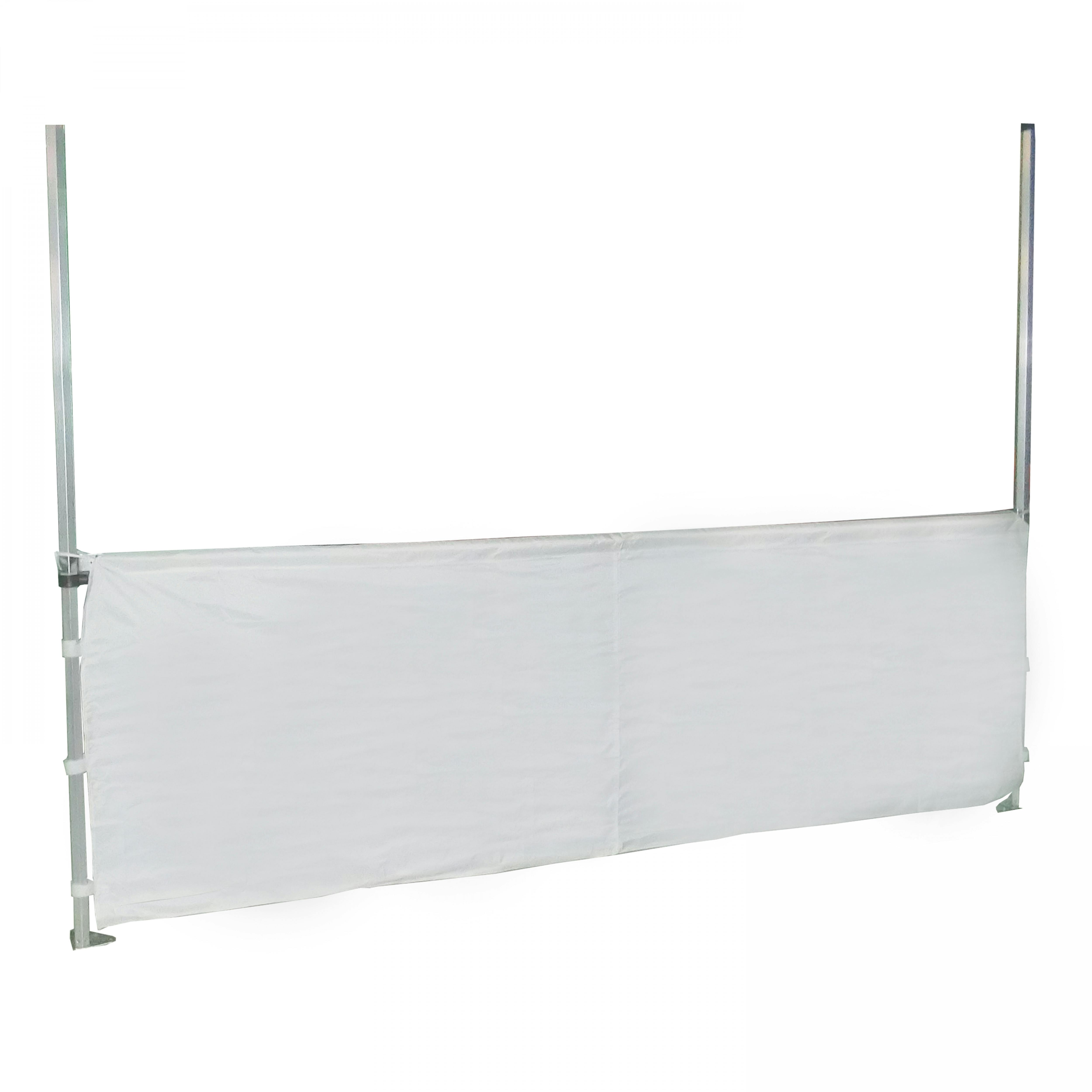 Mur blanc 3 x 2 m avec porte zippable pour tente pliante