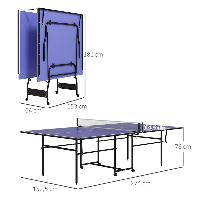 Mesa de ping pong plegable portátil con red, 2 paletas y 3 pelotas, mesas  de juego familiares portátiles para interiores y exteriores, 54 x 30 x 27