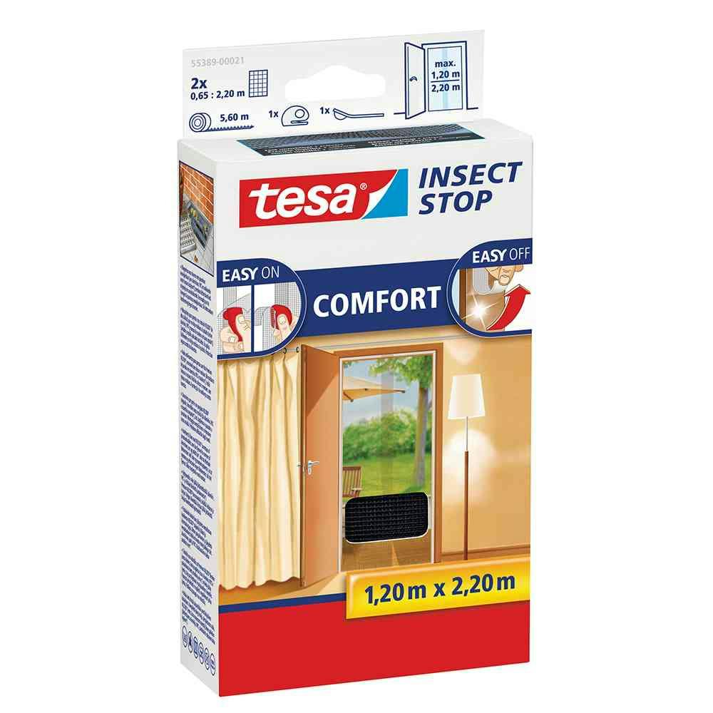 Optimaal dichtheid marmeren TESA tesa® Insect Stop vliegenhor Vliegenhor voor deuren antraciet 220 x  130 cm | MAKRO Webshop
