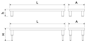 Escalón para vitrina de 1400x400x130 a 230 mm de Fricosmos Makro