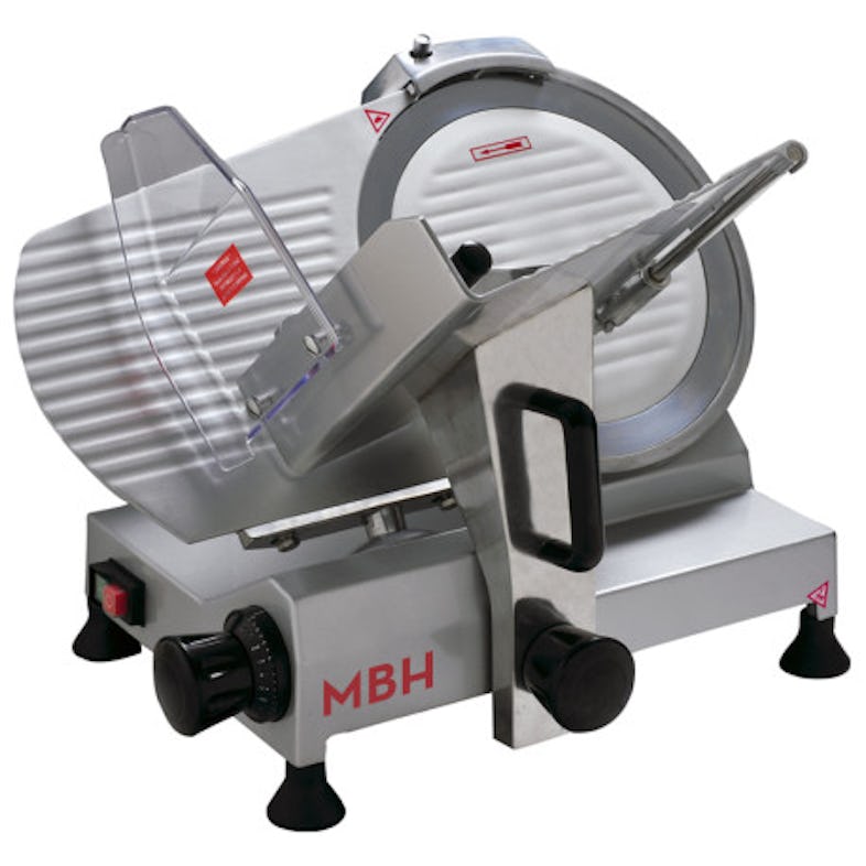 MBH - Corta fiambres profesional 300 mm de acero inoxidable. Cortadora de  fiambre industrial para restaurante, carnicería, charcutería y hostelería.