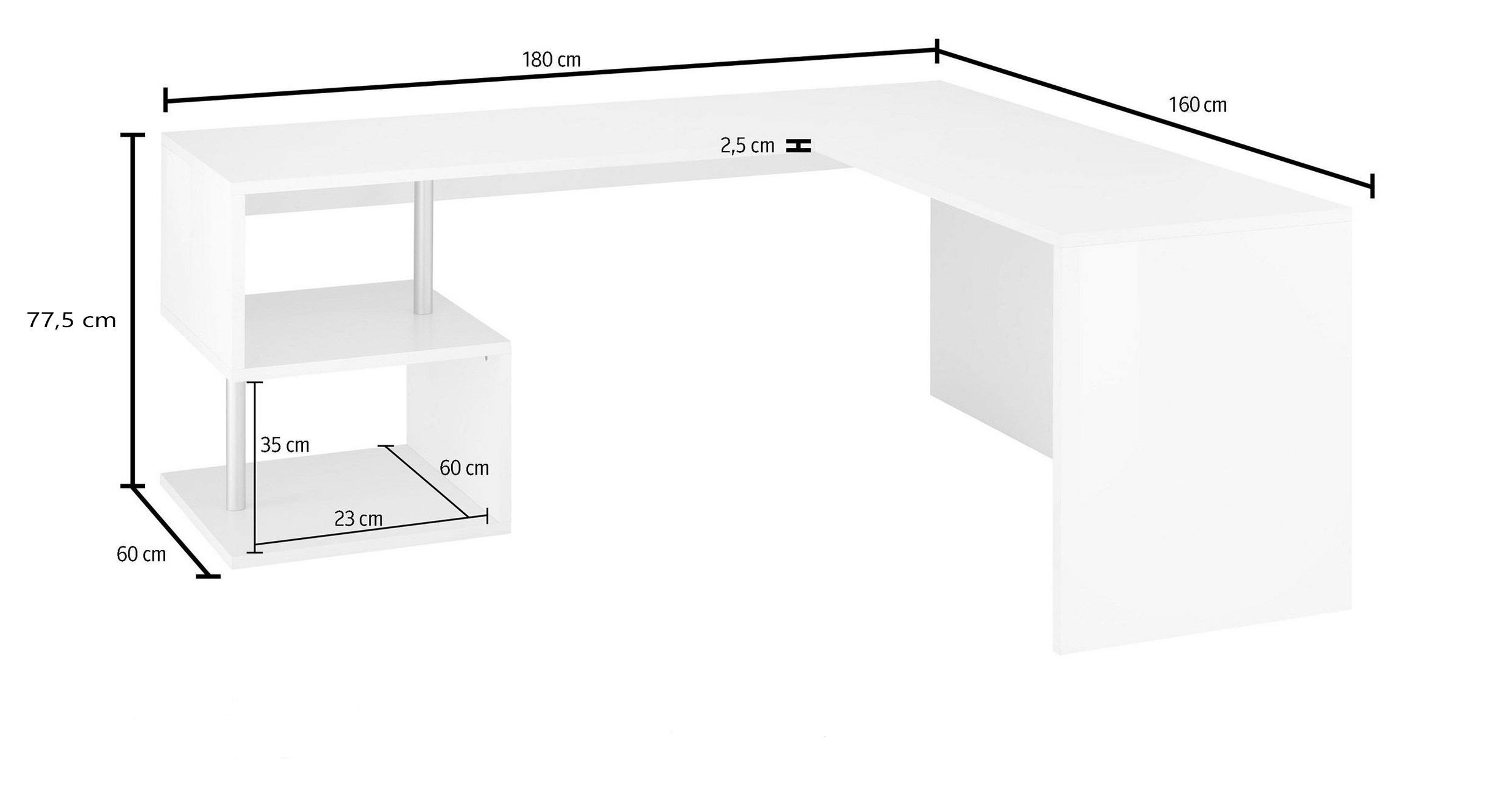 Web Furniture ESSE Scrivania Angolare Melaminico 180/160cm Report