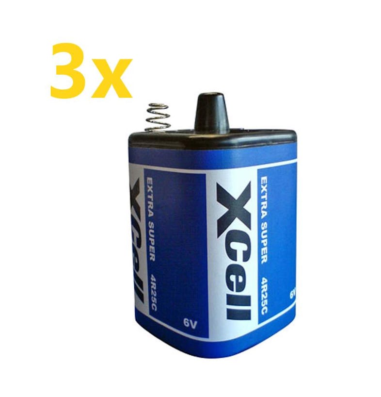 XCell 4R25 6V 9500mAh Block Battarie Set,für Blinklampen, Baustellenl