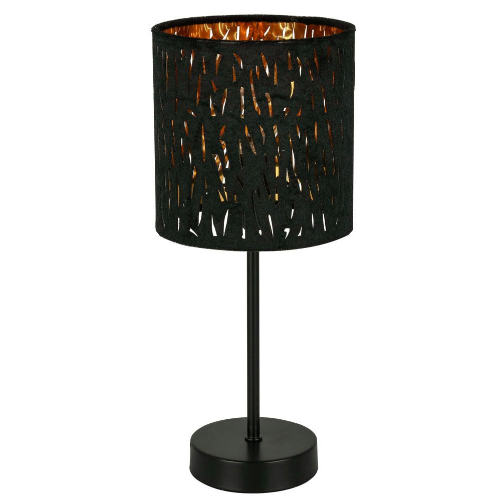 LED Nacht Schreib Tisch Leuchte Glas Schlaf Zimmer Beistell Lampe Textil schwarz 