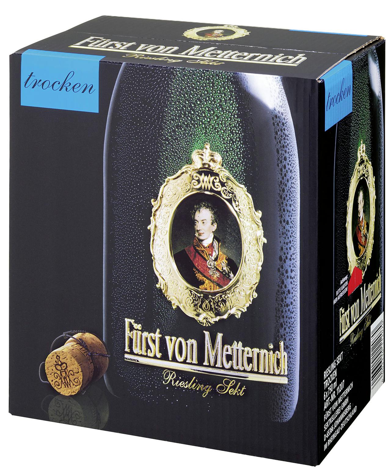 Fürst von Metternich (4,5 Marktplatz | Flaschen trocken Riesling l x 0,75 METRO l) 6 Sekt