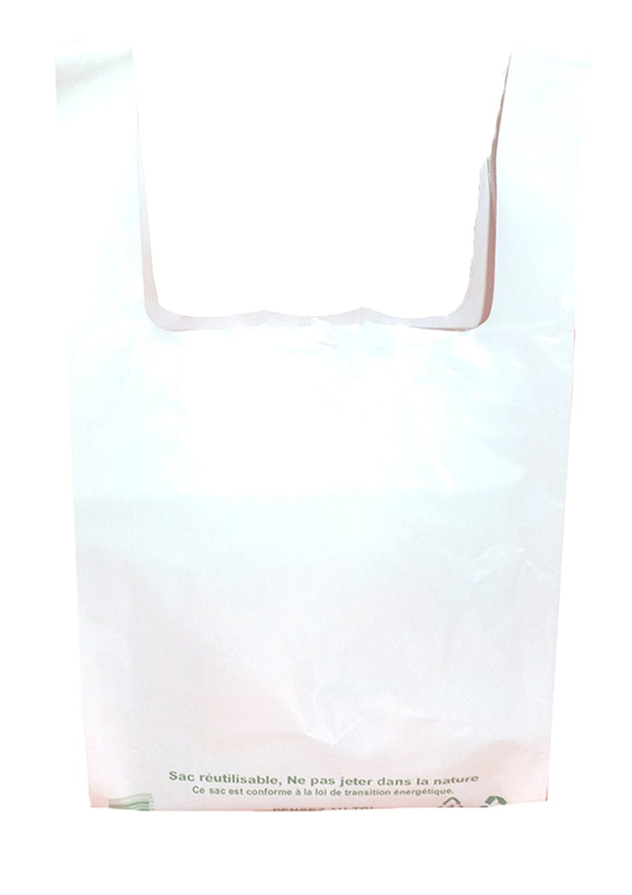 Sac r utilisable PEBD blanc 70 x 45 x 20 cm x 500 Evenplast