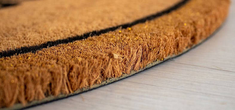 Gummi / Kokos Relief Fußmatte SABINE 45x75 cm halbrund