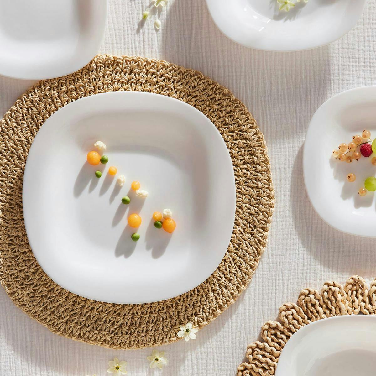 VEWEET, Série FIONA, Service De Table Complet En Verre Opale Trempé, 48