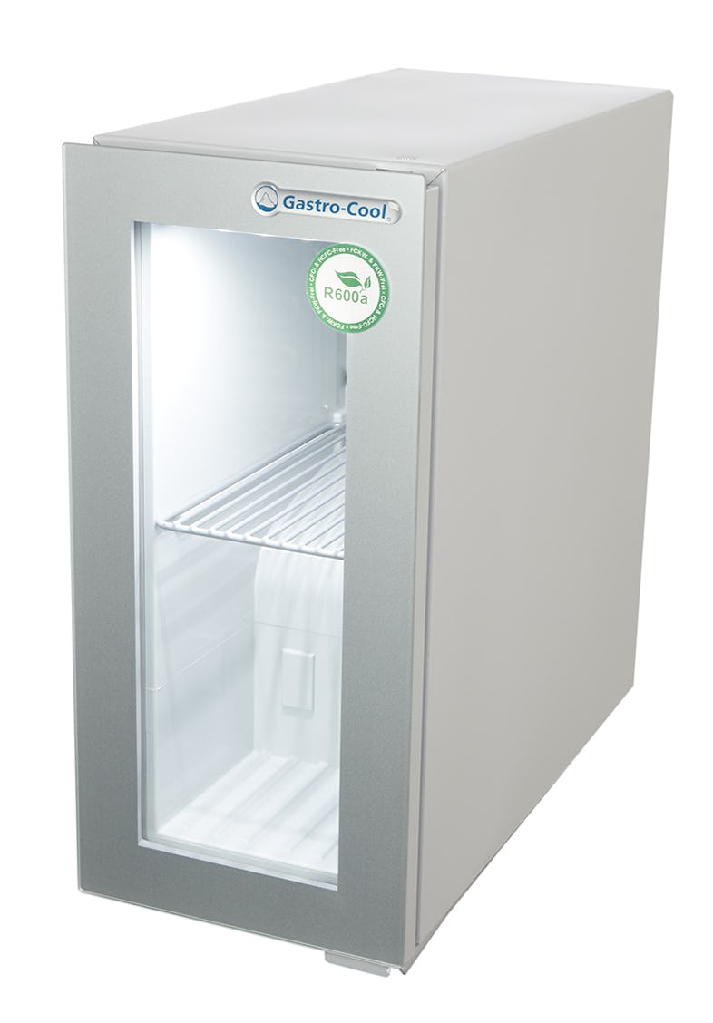 Gastro-Cool - Kühlschrank - klein - Glastür - silber - LED