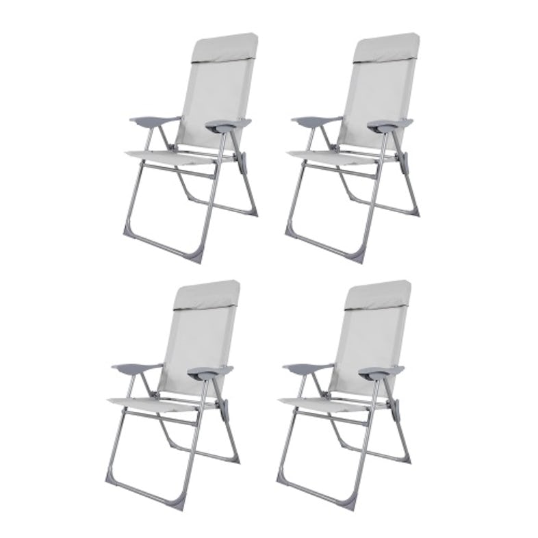 Klappsessel Sessel 4er-Set verstellbar Gartenmöbel | METRO 5-Positionen Gartenstuhl Marktplatz Alu