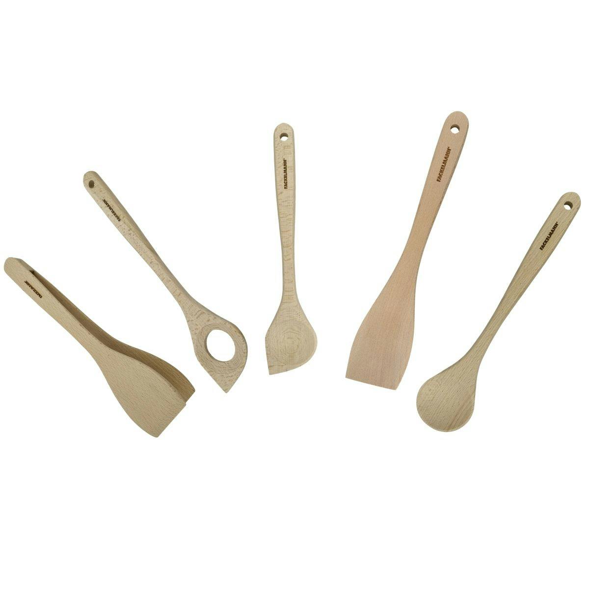 FACKELMANN Pince, spatule et cuillères en bois FSC Eco Friendly