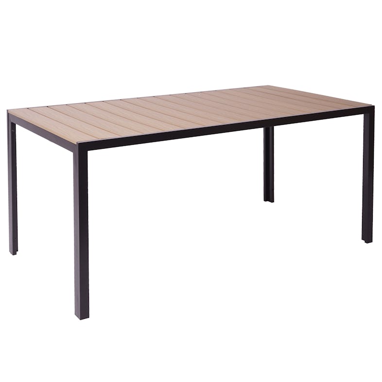 Gartentisch HWC-F90, Tisch Marktplatz hellbraun WPC-Tischplatte METRO | Bistrotisch, ~ 160x90cm