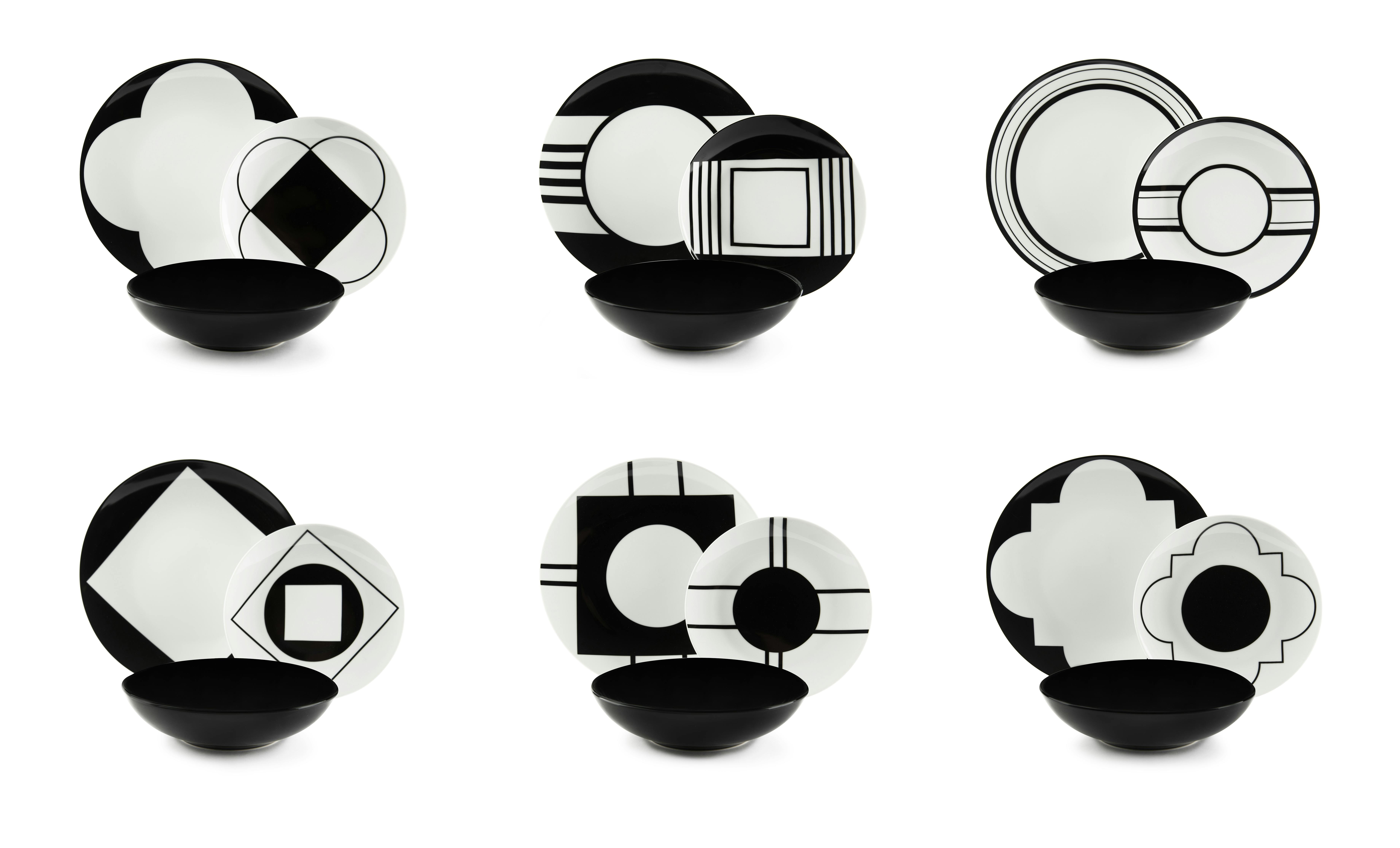 Excelsa - Service De Table 18 Pièces Excelsa – Black Fishes Porcelaine Multicolore