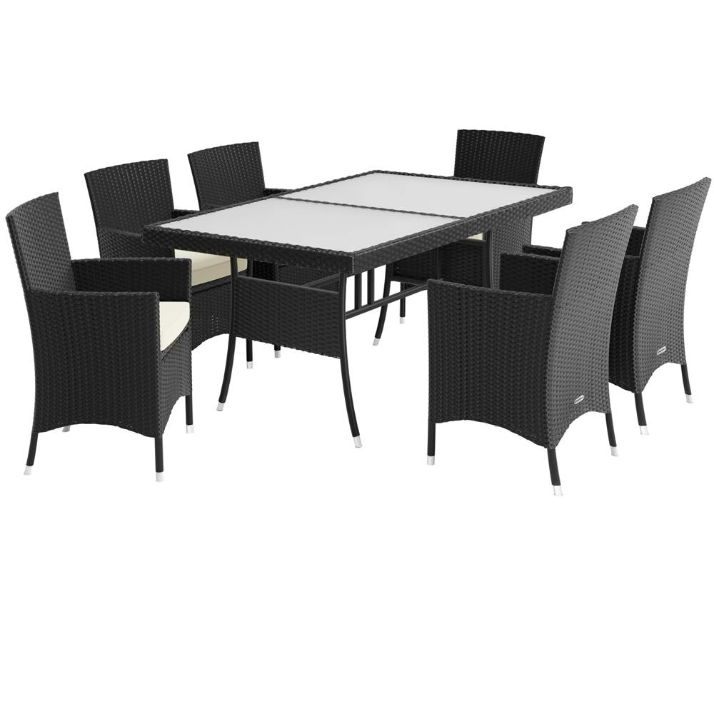 Casaria Poly Rattan 61 Sitzgruppe Nizza Mit Auflagen Gartenmöbel Set Schwarz Metro 1535