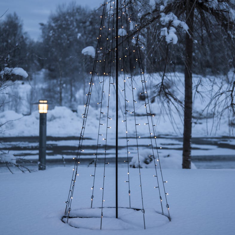 LED Lichterbaum mit Sternspitze Weihnachtsbaum Tannenbaum funkelnd 2,1m f.  Außen